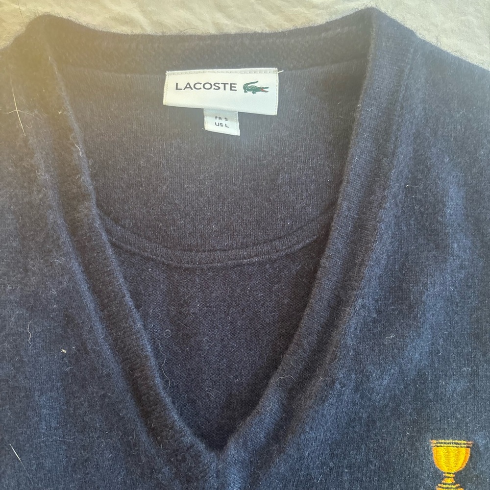 Lacoste Sleeveless Marino wool v neck